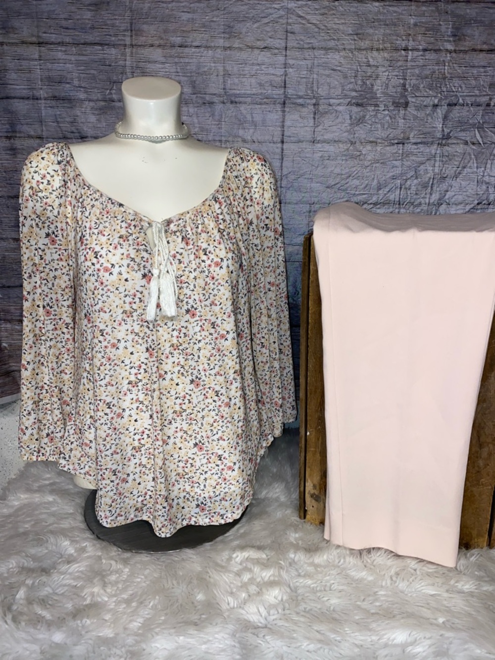 By & By Cream Floral Blouse